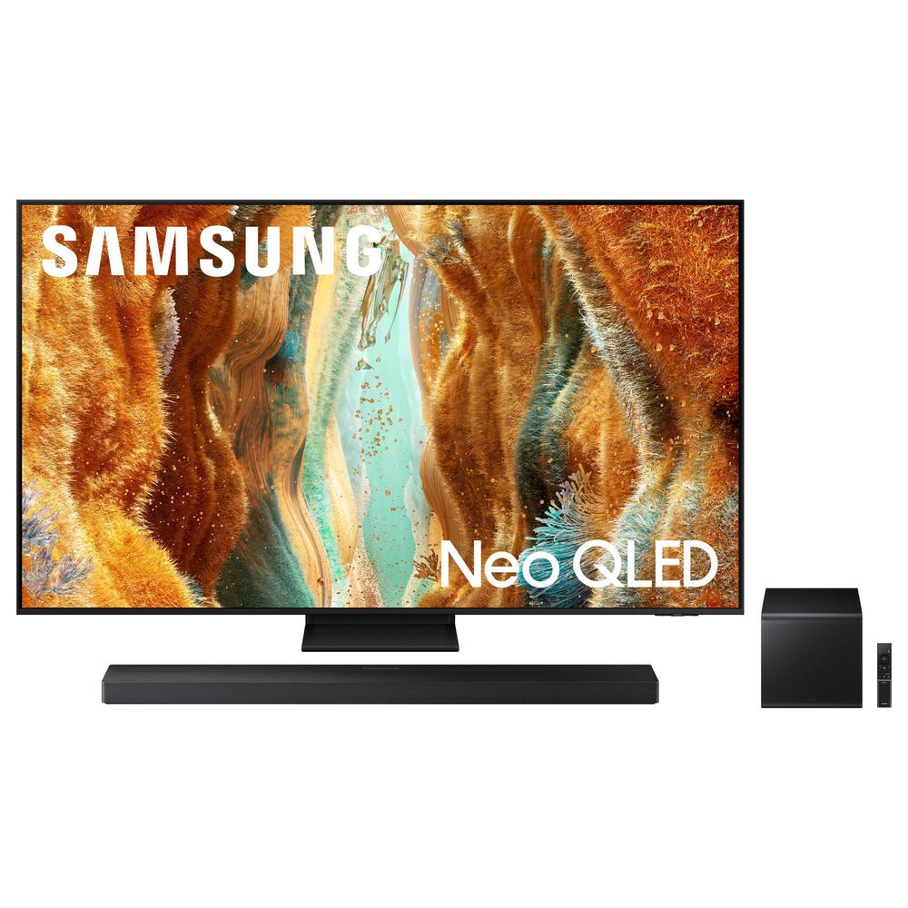 Samsung 75" Class Neo QN70F 4K QLED Vision AI - Smart TV with Q-Series 3.1.2 Channel Soundbar System in Black and Titan Black, , large