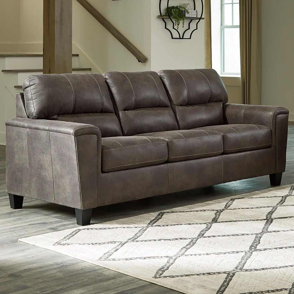 Signature Design by Ashley Navi Stationary Sofa in Smoke, , large