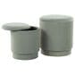 Lumisource Marla 2-Piece Upholstered Ottoman Set in Light Green Velvet, , large