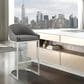Blue River Katherine 26" Counter Stool with Gray Cushion in Brushed Stainless Steel, , large