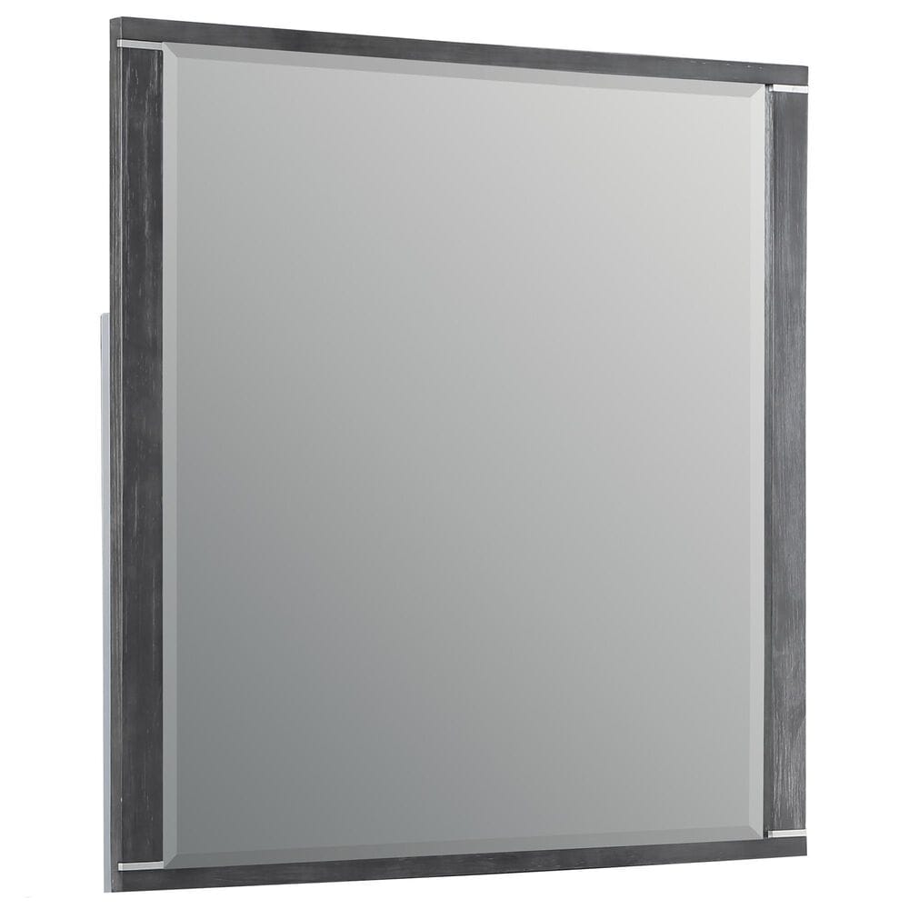 New Heritage Design Odessa 6-Drawer Dresser and Mirror in Charcoal and Silver, , large
