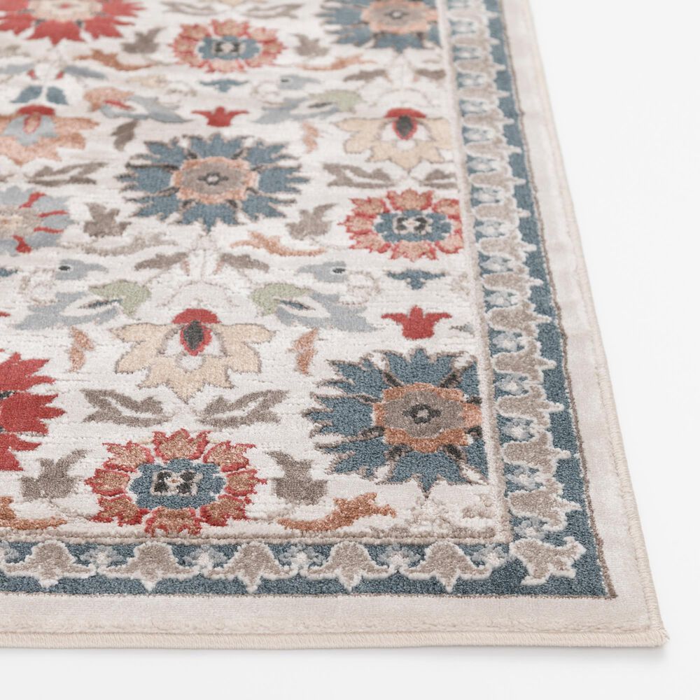 Central Oriental Rooted Champagne and Multicolor 5'3" x 7'7" Area Rug, , large