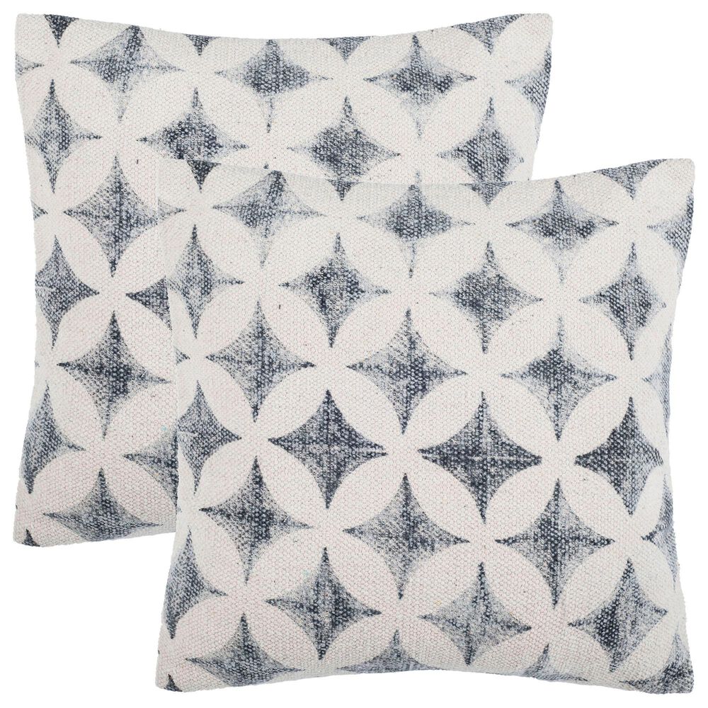 Safavieh Kalen 20" Pillow in White and Black (Set of 2), , large