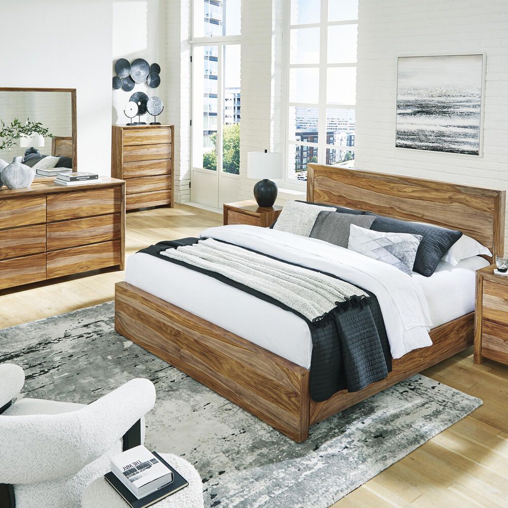 Ashley Dressonni King Panel Bed in Brown, , large