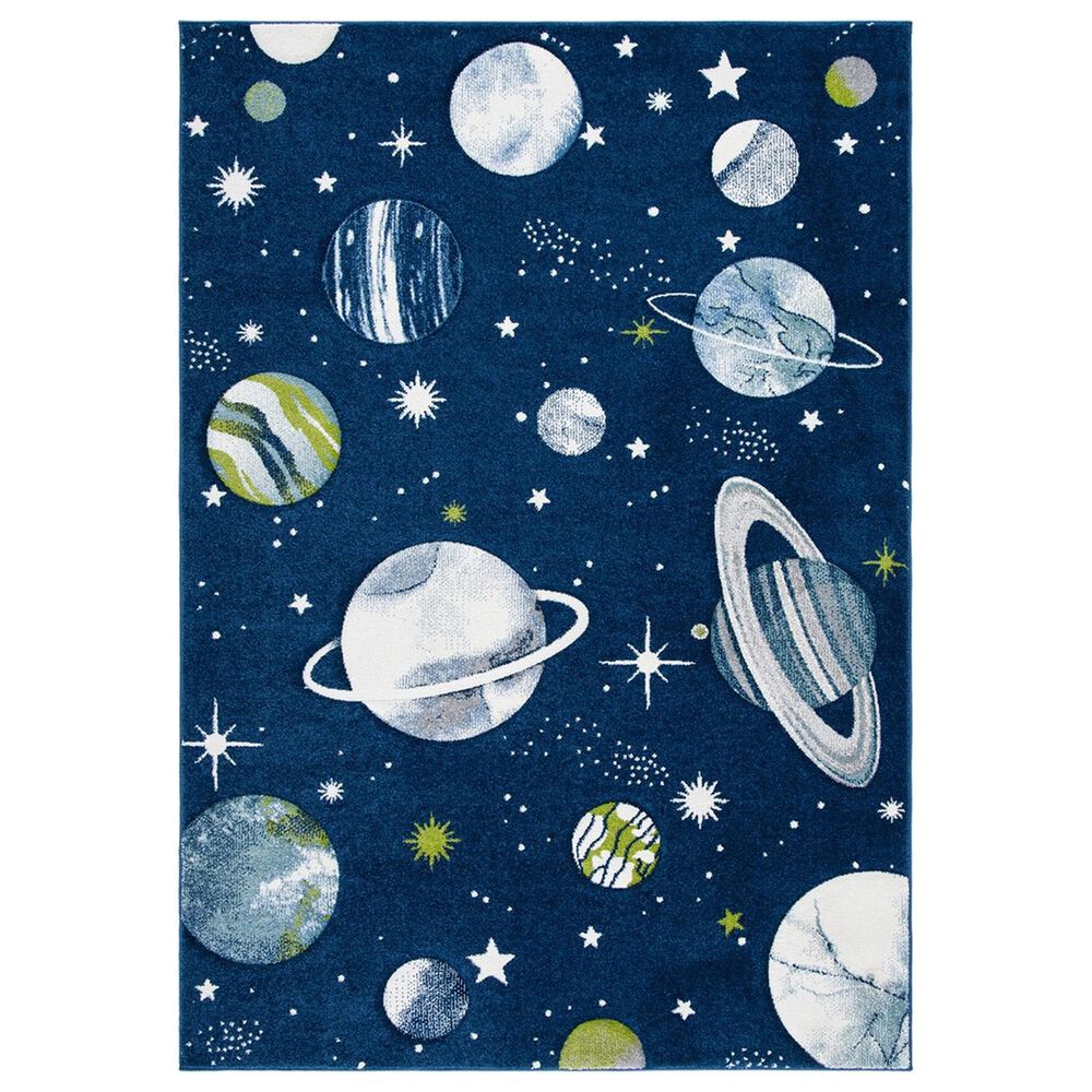Safavieh Carousel CRK103 9" x 12" Navy and Ivory Kids  Area Rug, , large