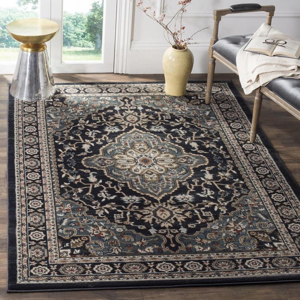 Safavieh Lyndhurst 3&#39;3&quot; x 5&#39;3&quot; Anthracite and Teal Area Rug, , large