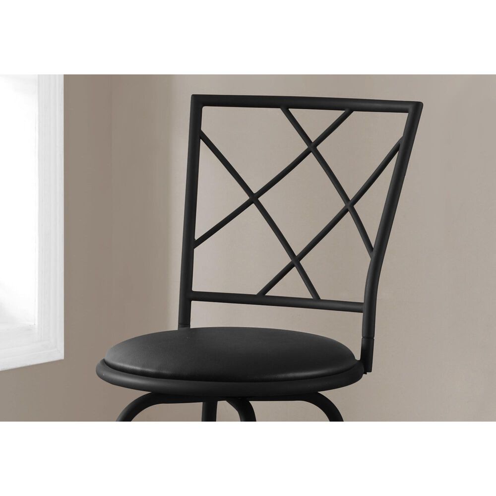Monarch Specialties 2-Piece Barstool with Black Seat in Black, , large