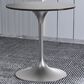 Leisuremod LeisureMod Verve Collection 27 Round Dining Table, Brushed Chrome Base with Sintered Stone Black Top, , large