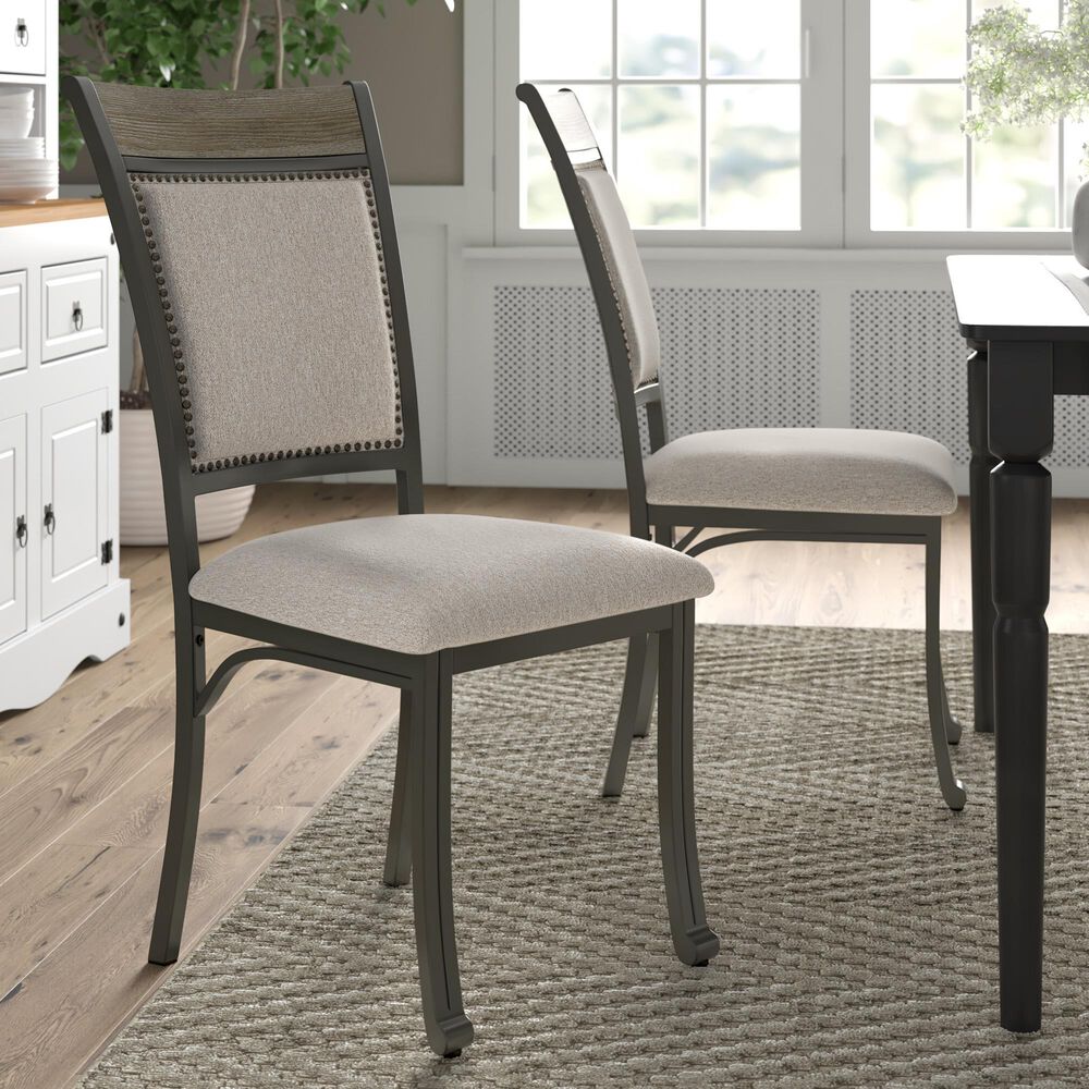Linon Home Decor Franklin Side Chair in Warm Pewter and Grey, , large