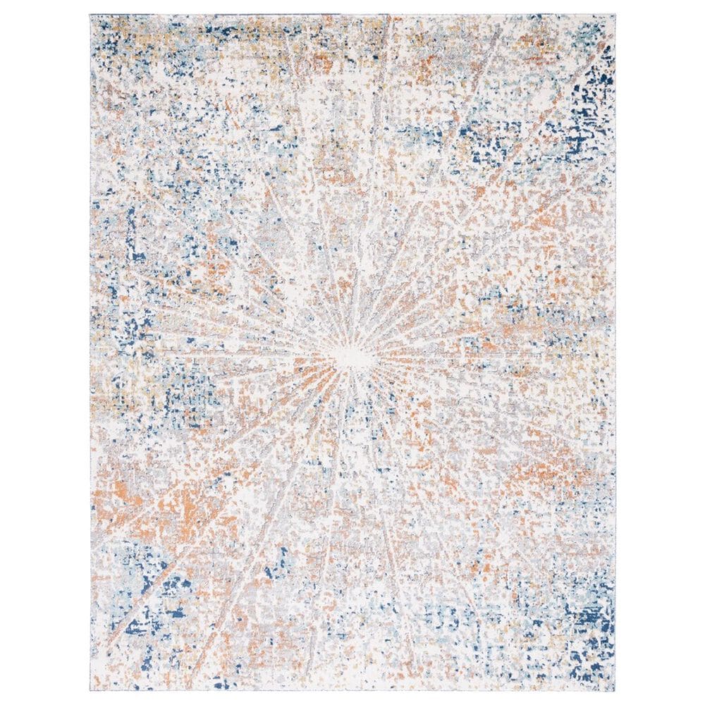 Safavieh Aston ASN728 8" x 10" Ivory and Navy Area Rug, , large
