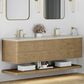 James Martin Allamari 72" Double Bathroom Vanity in Dune Mist with 3 cm Siberian Silestone Top, Rectangular Sinks and FreePower Wireless Charger, , large