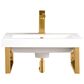 James Martin Vanities Boston 20" Single Wall Brackets in Radiant Gold with 3 cm White Glossy Resin Top and Rectangular Sink, , large