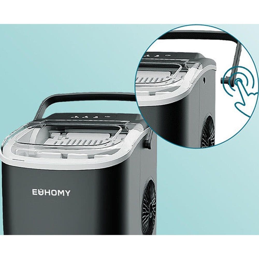 Euhomy 26 Lbs Portable Bullet Ice Maker with Handle in Black, , large