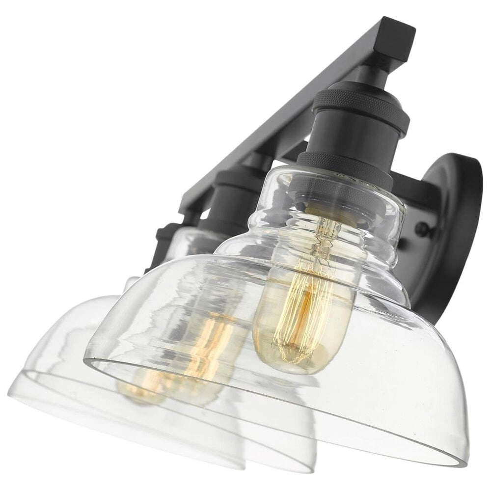 Golden Lighting Carver 3-Light Bath Vanity in Black with Clear Shade, , large