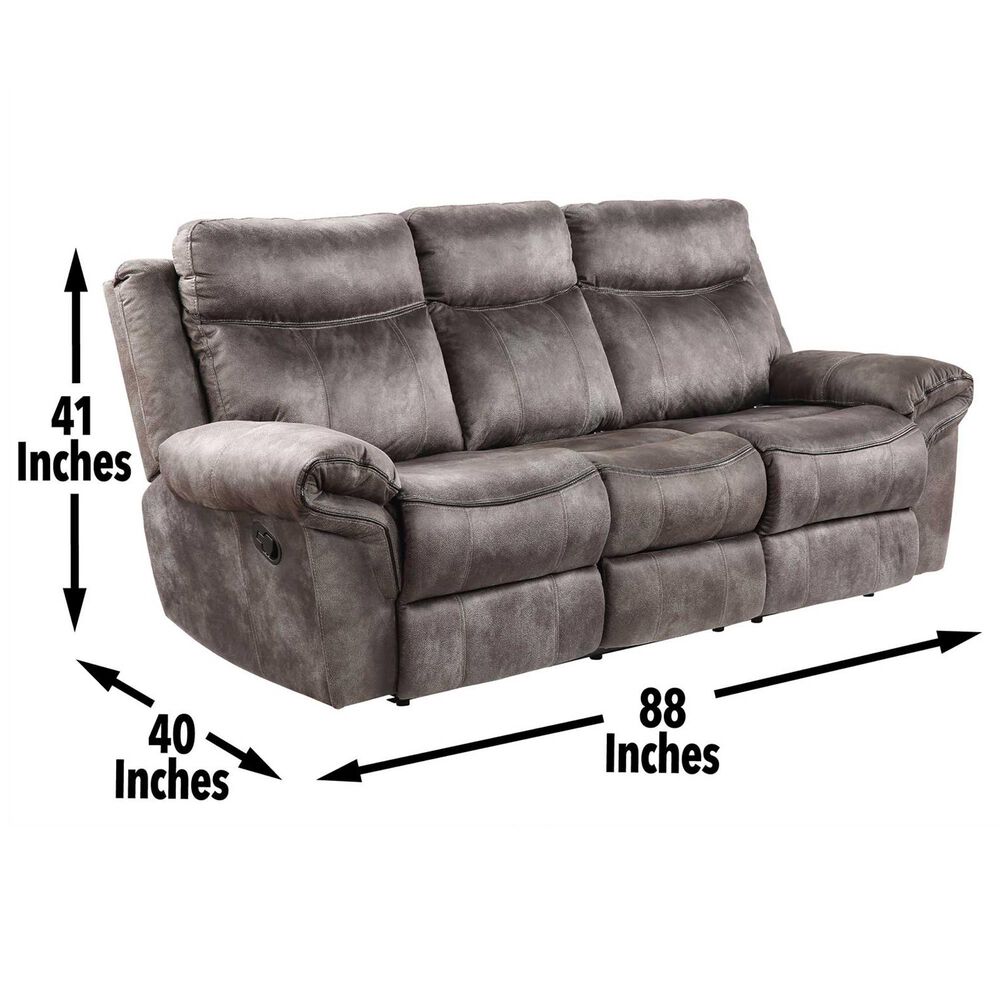 Steve Silver Nashville Manual Reclining Sofa with Drop Down Console in Grey, , large