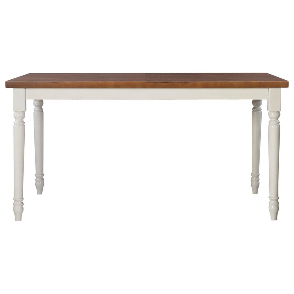 Linon Home Decor Willow Dining Table in Honey Brown and Vanilla White - Table Only, , large
