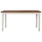 Linon Home Decor Willow Dining Table in Honey Brown and Vanilla White - Table Only, , large
