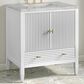 James Martin Myrrin 30" Single Bathroom Vanity in Bright White with 3 cm Victorian Silver Silestone Top and Rectangular Sink, , large