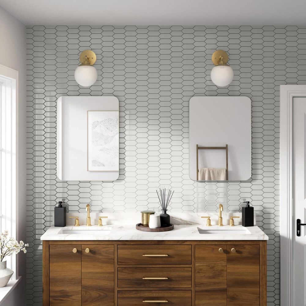 Emser Catch Glossy Gray 1" x 3" on 11" x 12" Porcelain Mosaic Sheet, , large