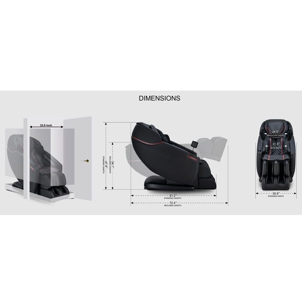 Cozzia Zen XE Power Massage Chair in Black, , large