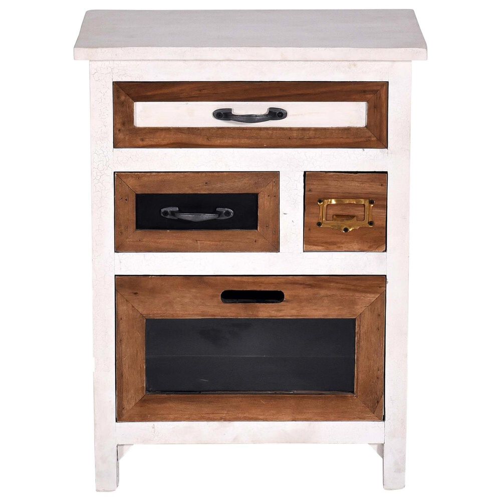 Tiddal Home Layover Nightstand in White/Natural/Iron, , large