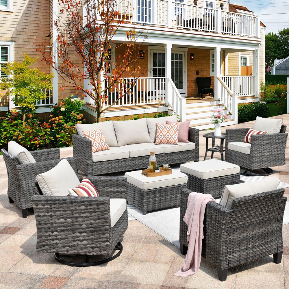 HOMLUX 8-Piece Outdoor Patio Furniture in  Beige, , large