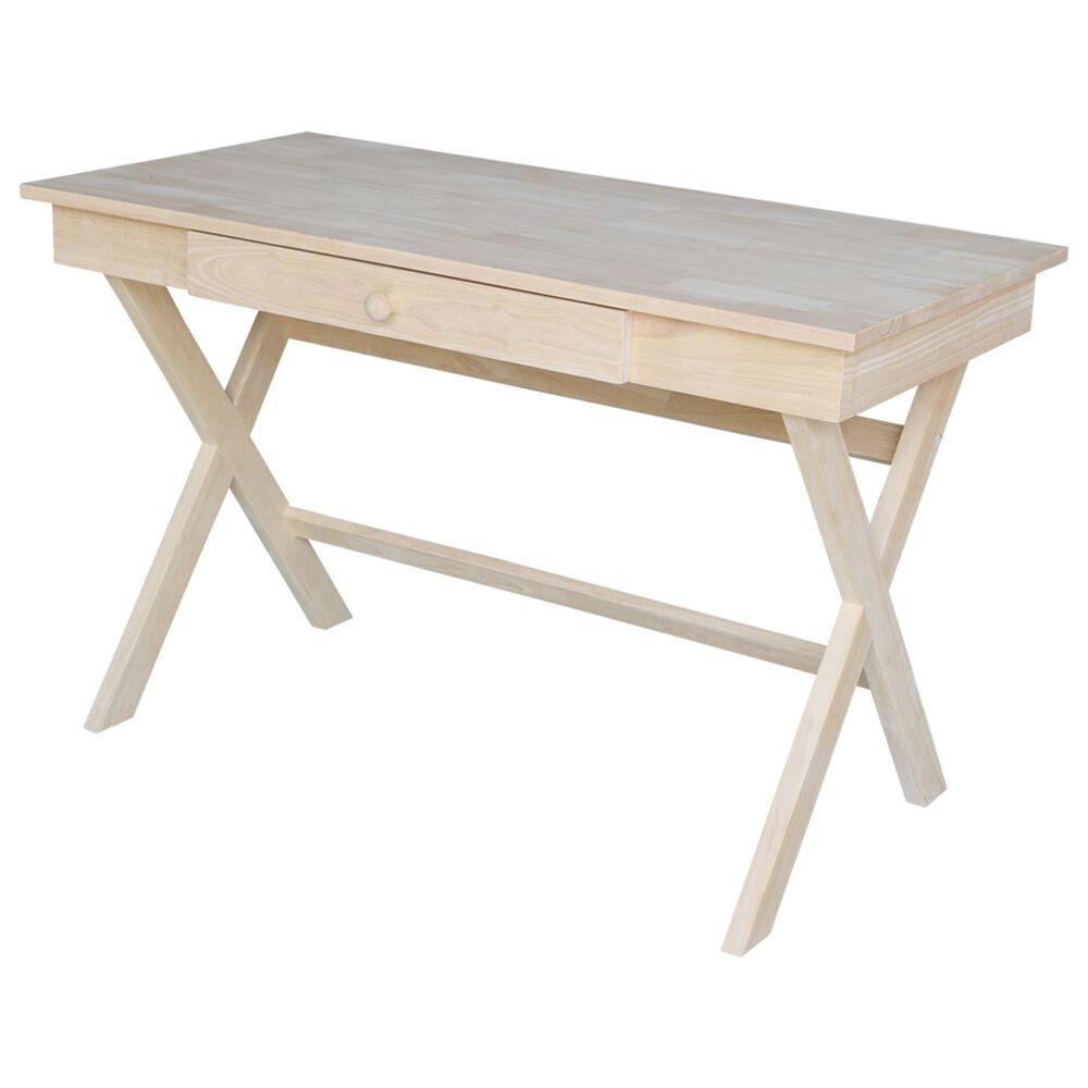 International Concepts Modern Farmhouse Desk with Chair in Unfinished NFM