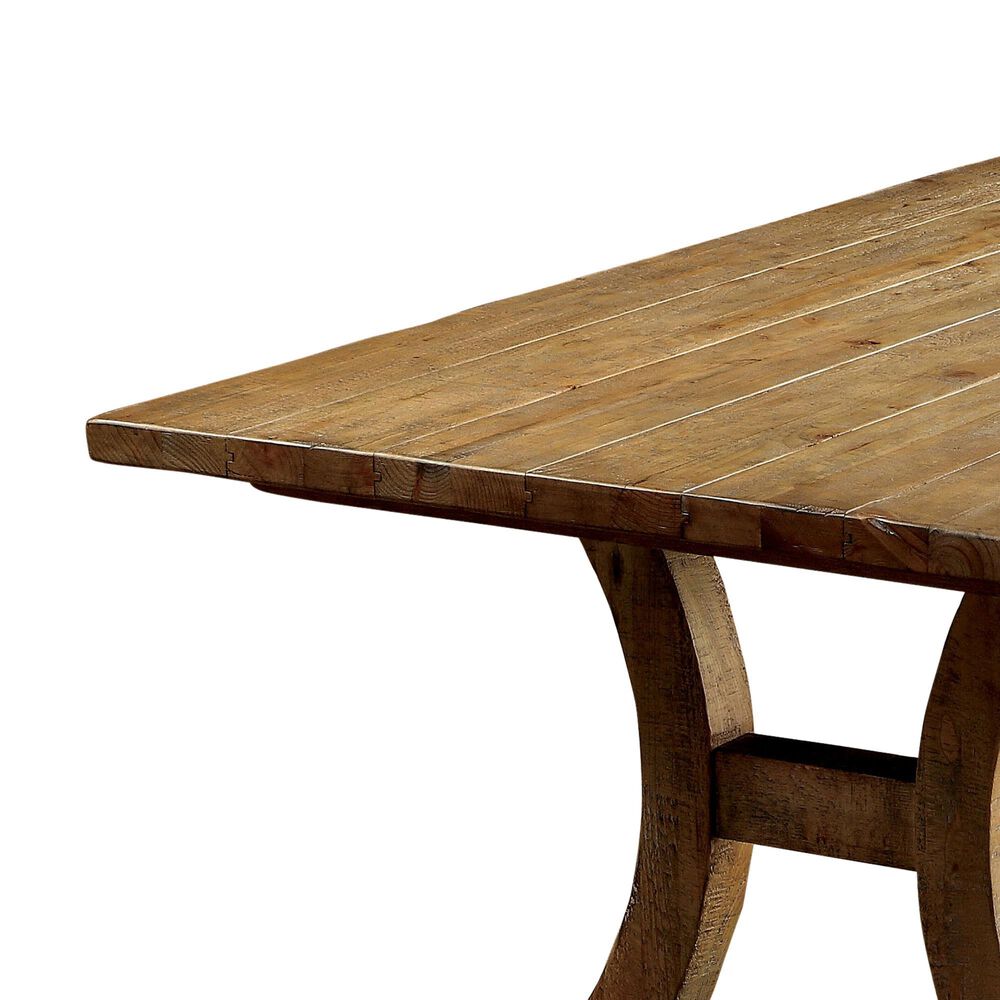 Furniture of America Mcinnis Dining Table in Rustic Pine, , large