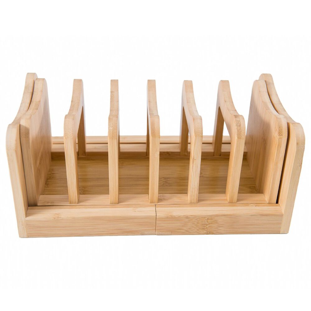 Lipper International Bamboo Expandable Lid Holder in Brown, , large