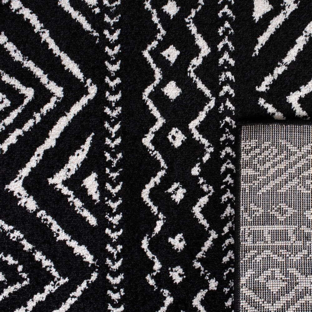 Safavieh Tulum Traditional  2&#39; x 9&#39; Black and Ivory Runner, , large