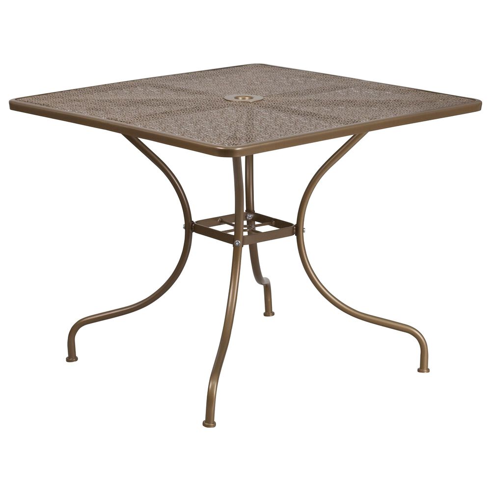 Flash Furniture 35.5" Square Patio Table in Gold, , large