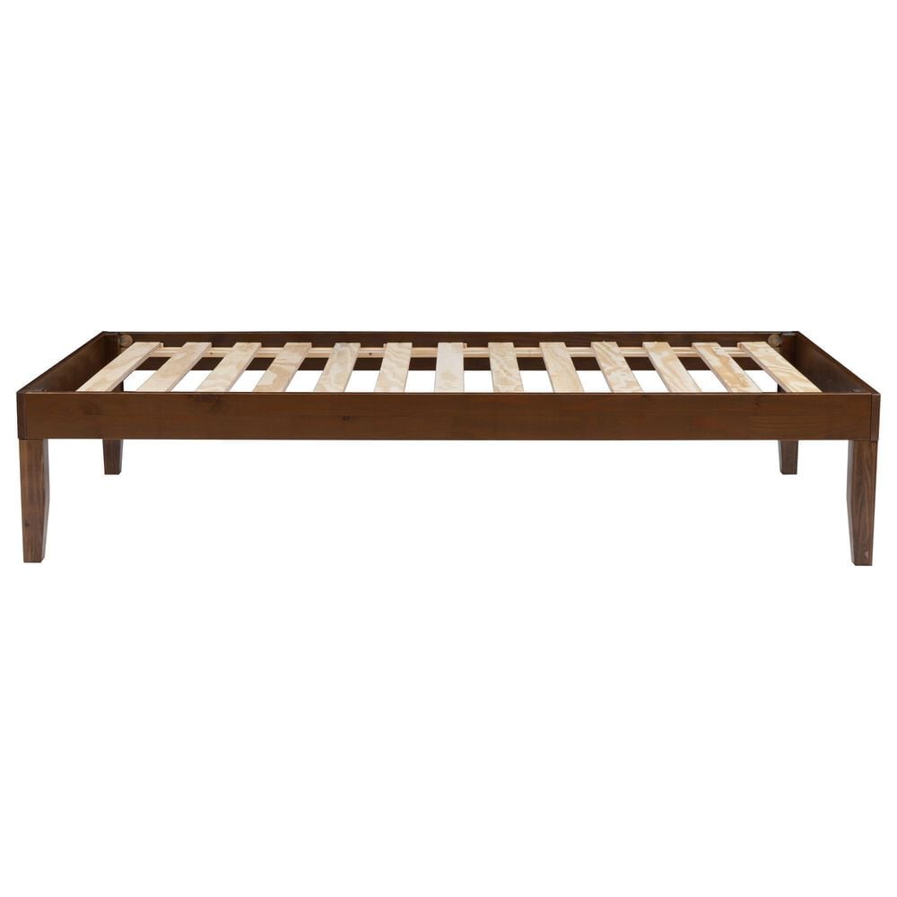 Linon Home Decor Polly Twin Platform Bed in Rich Walnut, , large