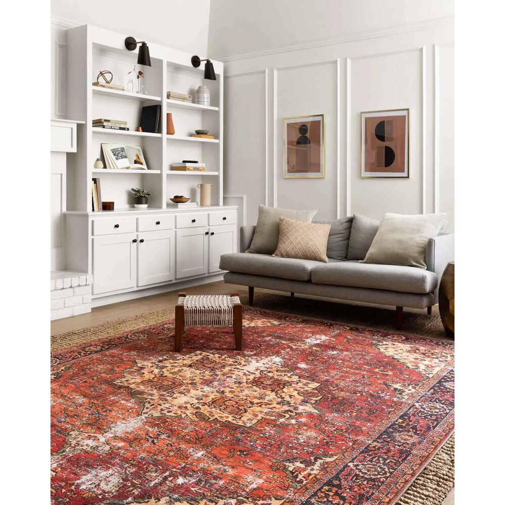 Loloi Loren LQ-07 2&#39;3&quot; x 3&#39;9&quot; Red and Navy Area Rug, , large