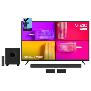 VIZIO 75" Class V-Series 4K LED HDR - Smart TV with 5.1 Home Theater Sound Bar in Black, , large