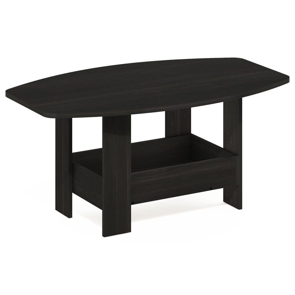 HOMLUX 2-Tier Oval Coffee Table in Espresso, , large
