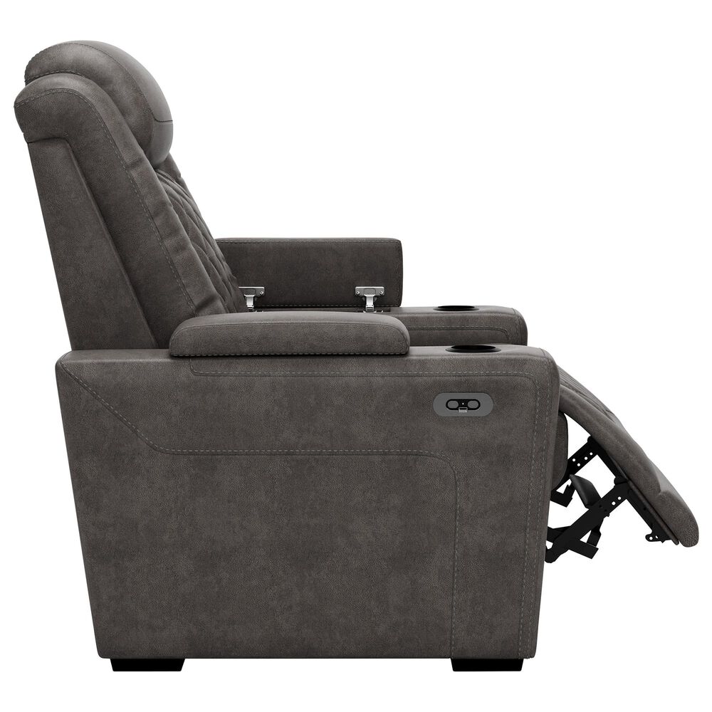 Signature Design by Ashley HyllMont Power Recliner with Power Headrest in Gray, , large