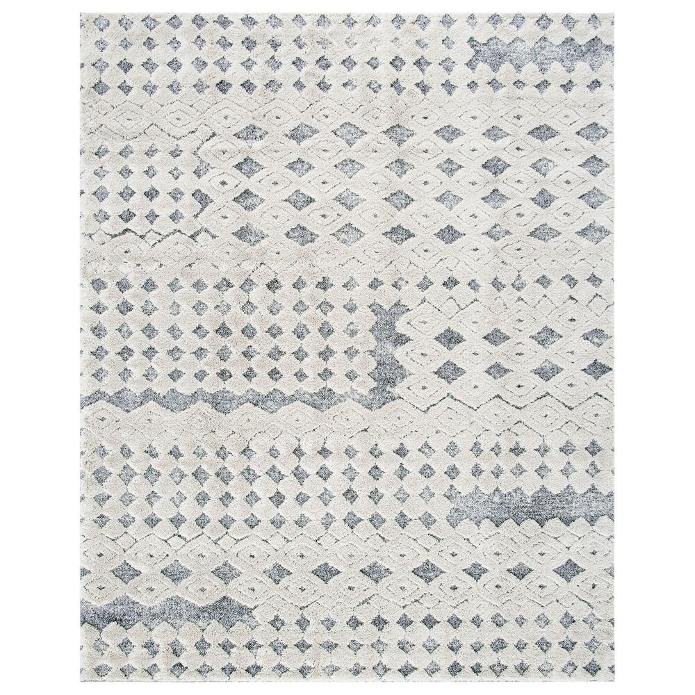 Safavieh Martha Stewart Lucia Shag MSR0737A 8" x 10" White and Light Grey Area Rug, , large