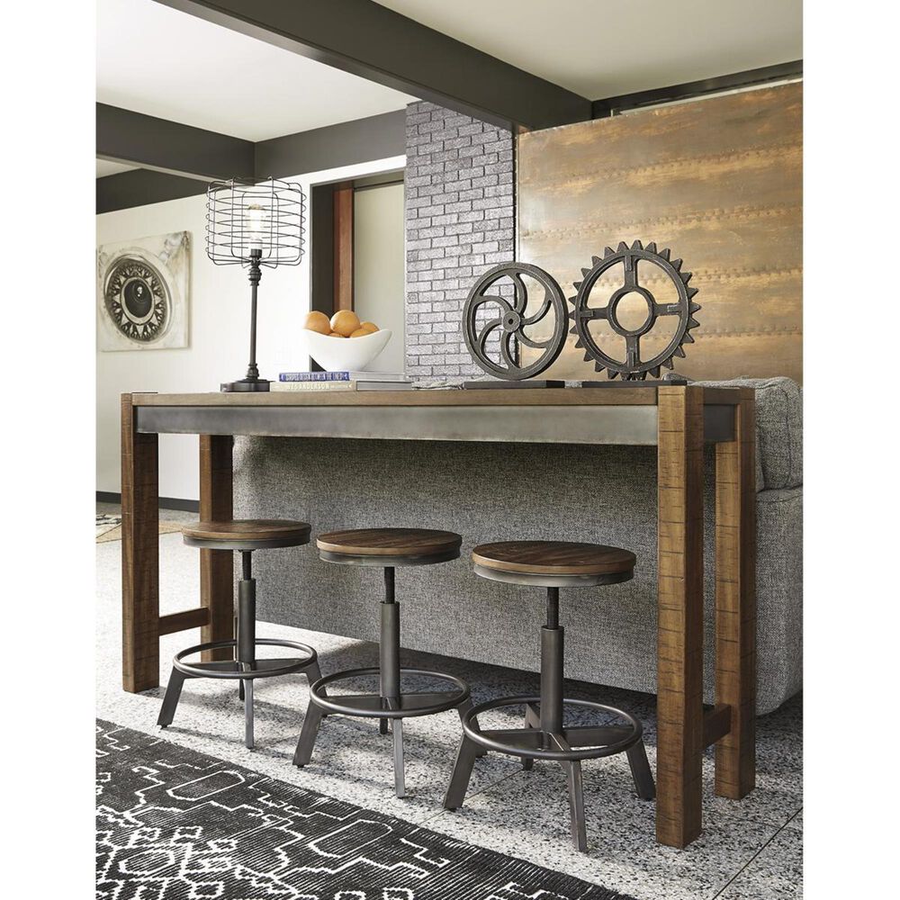 Ashley Torjin Long Counter Table in Brown and Gray, , large