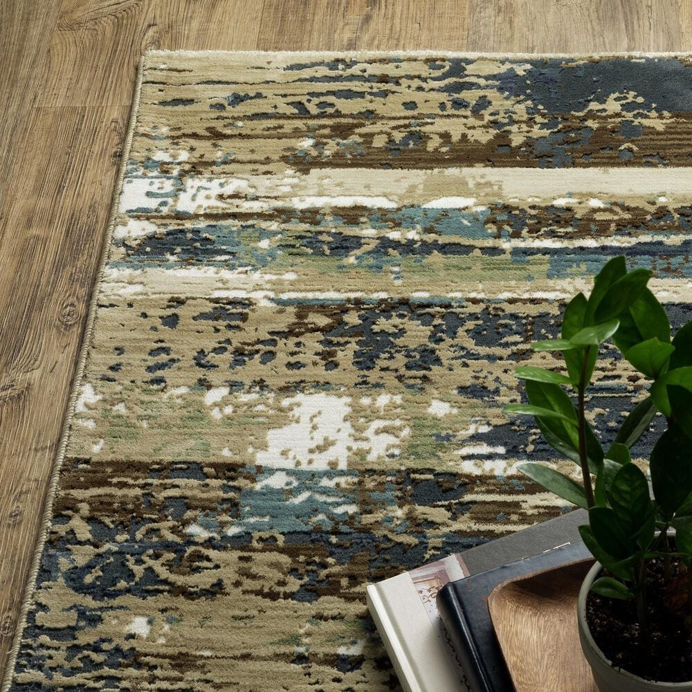 Oriental Weavers Reed RE02A 3&#39;3&quot; x 5&#39; Beige and Blue Area Rug, , large