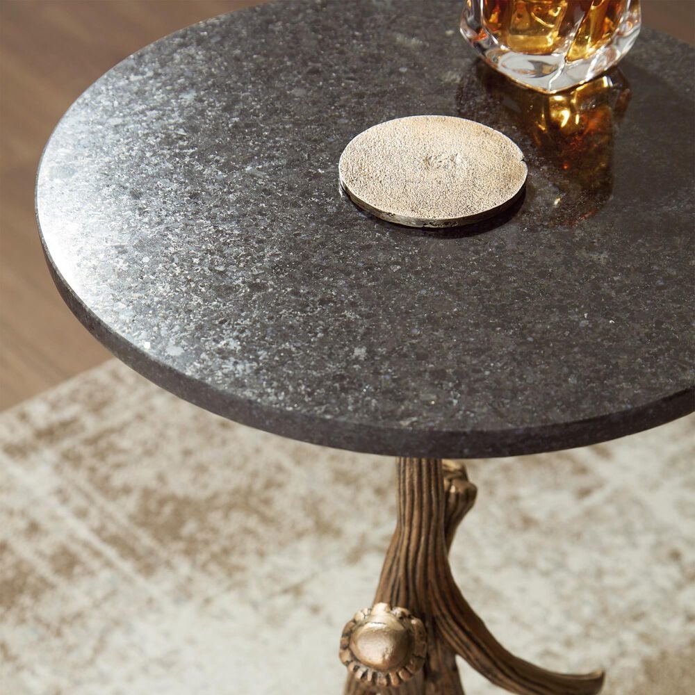 Ashley Lemkins Accent Table in Antique Gold and Black, , large