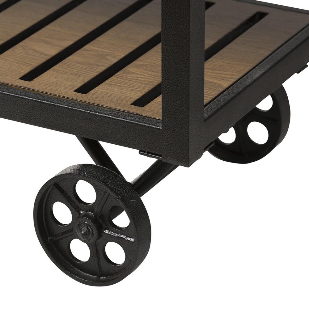 Baxton Studio Kennedy Mobile Serving Cart in Antique Black and Brown, , large
