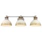 Golden Lighting Kinsley 3-Light Bath Vanity in Aged Galvanized and Antique Ivory, , large