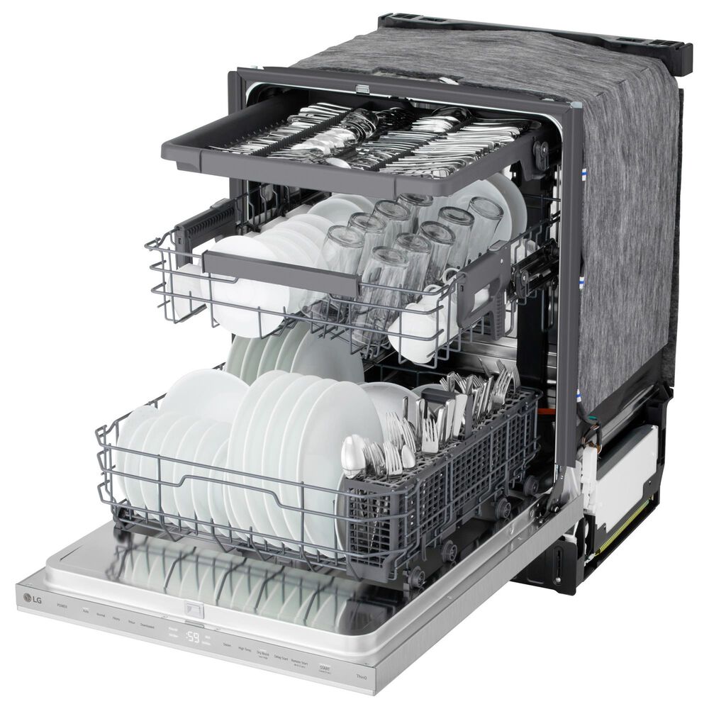LG 24" Built-In Pocket Handle Dishwasher with SteamAssist in PrintProof Stainless Steel, , large