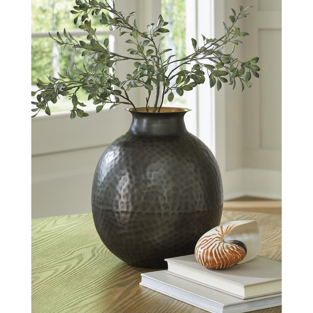 Ashley Woody 11.75" Vase in Pewter and Gold, , large