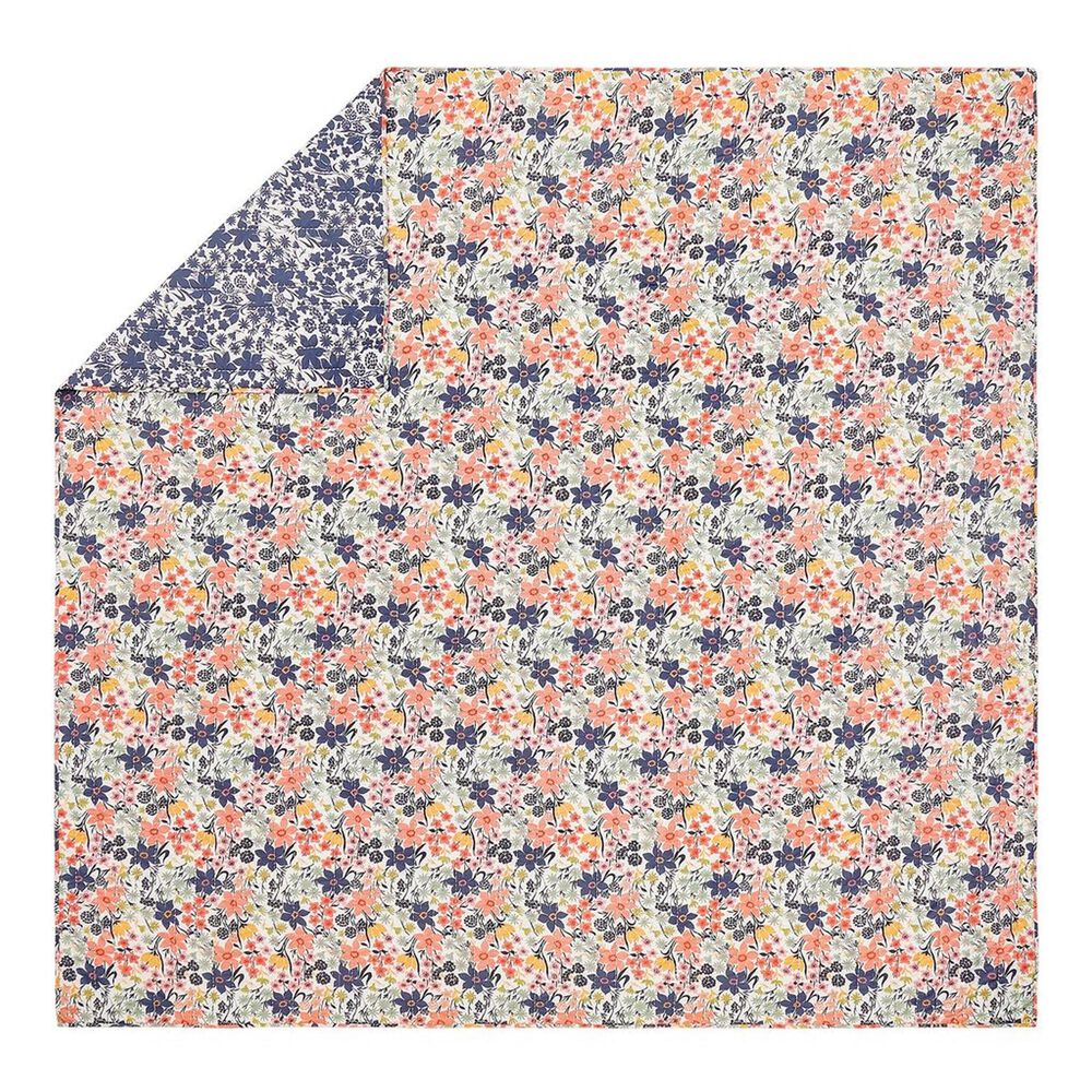 Peking Handicraft Marsh Hens 3-Piece King Floral Quilt Set in Coral, Pink, Green and Navy, , large