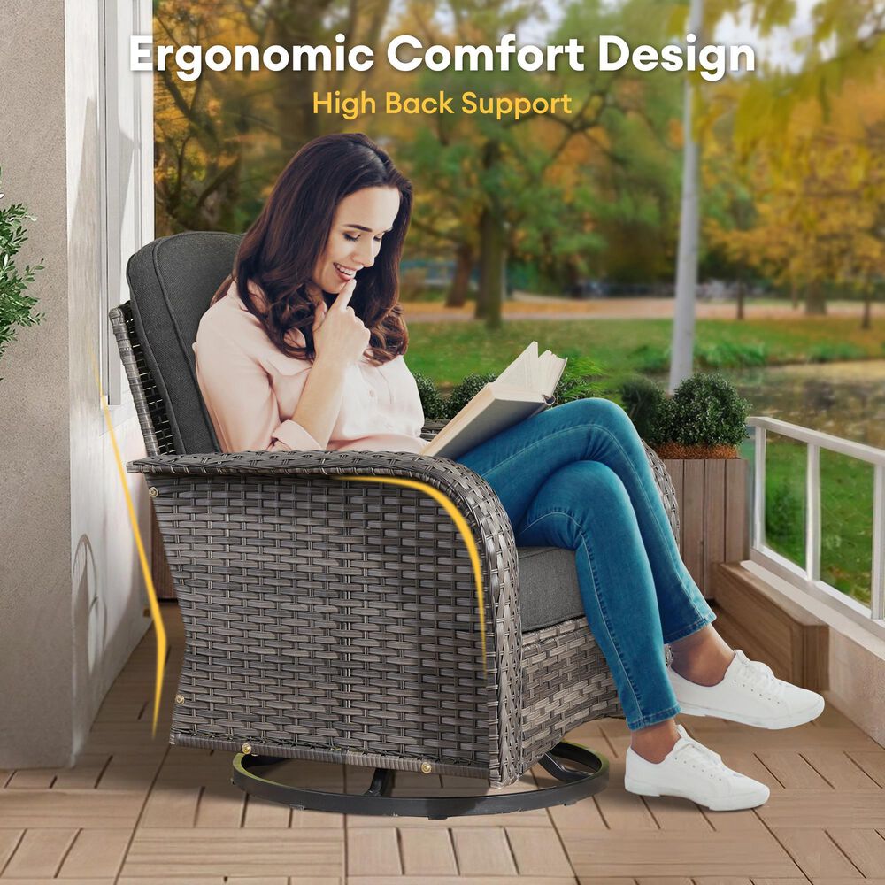 HOMLUX 6-Piece Patio Conversation Set in Black, , large