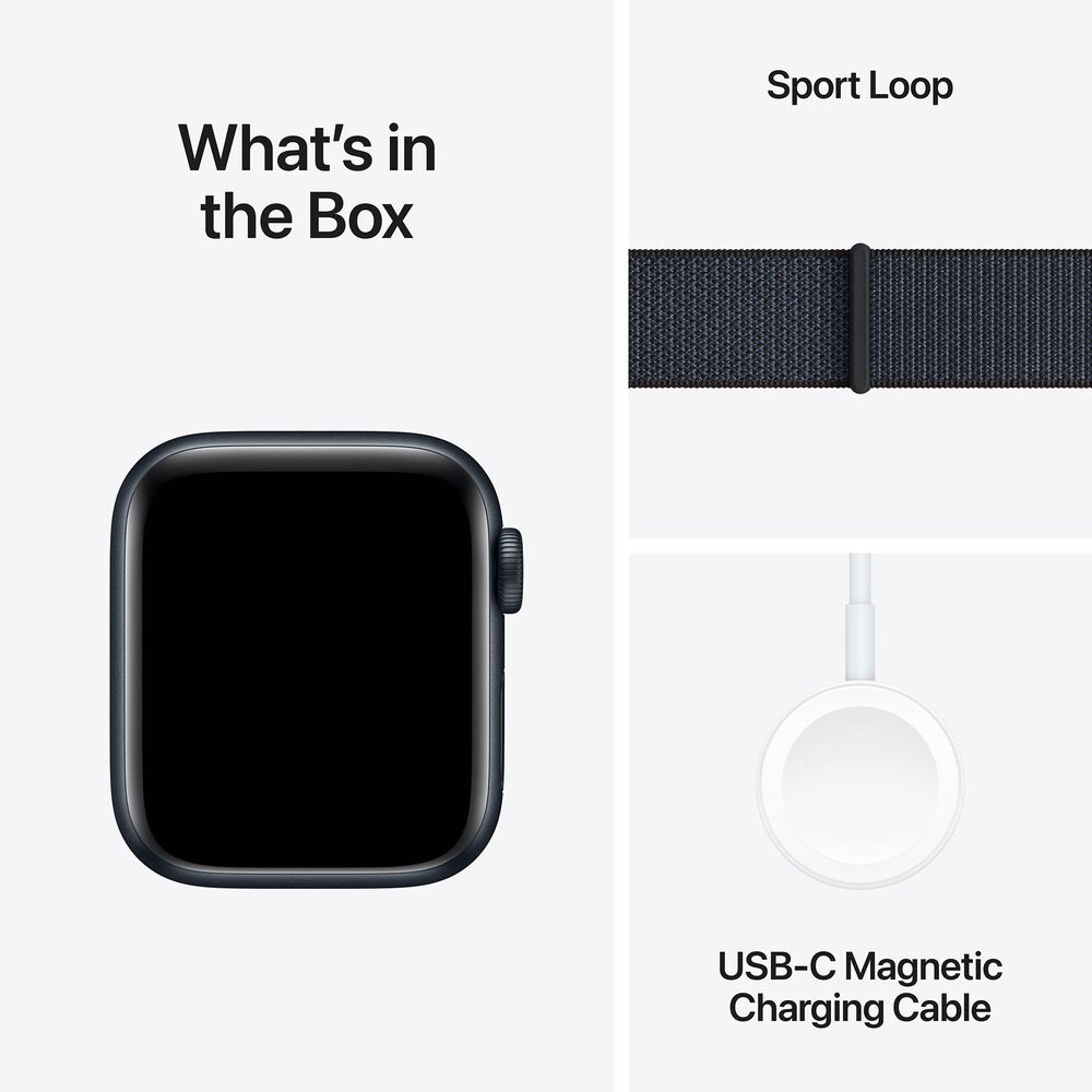 Apple Watch SE GPS + Cellular 40mm Midnight Aluminum Case with Ink Sport Loop, , large
