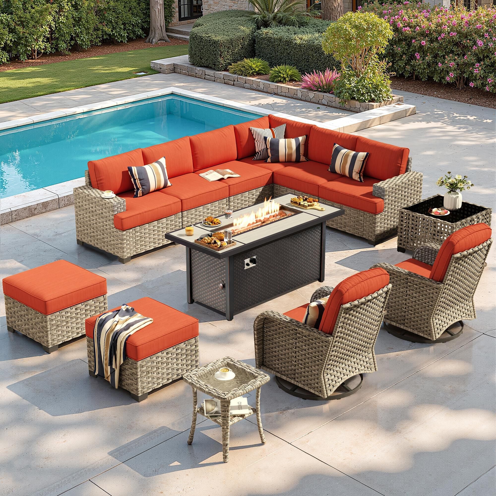 HOMLUX 13-Piece Patio Conversation Set with 54