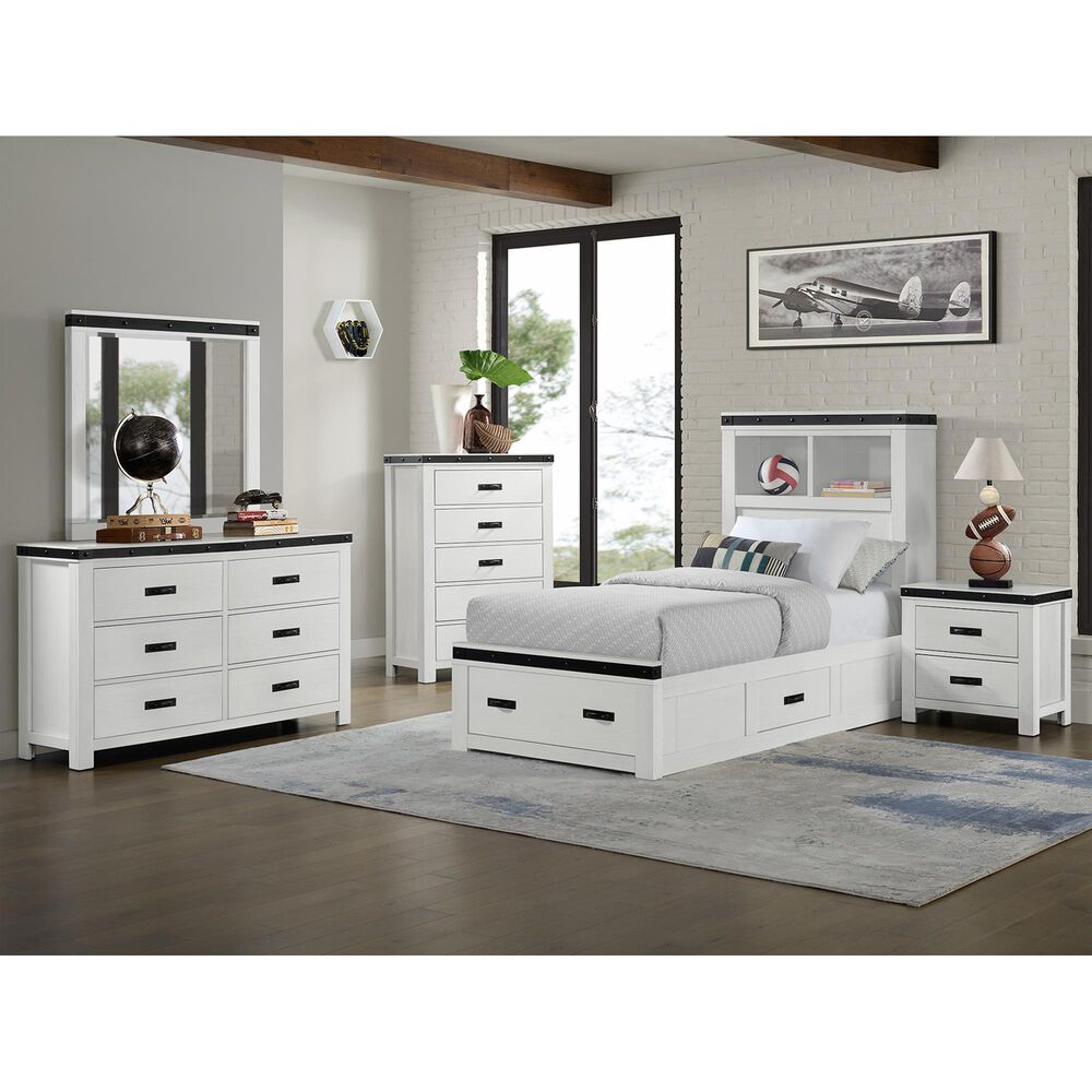 Mayberry Hill Wade 6-Drawer Dresser and Mirror in White, , large