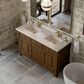 James Martin Vanities Brookfield 60" Double Bathroom Vanity in Honey Oak with Single Hole 3 cm White Zeus Quartz Top and Rectangular Sinks, , large